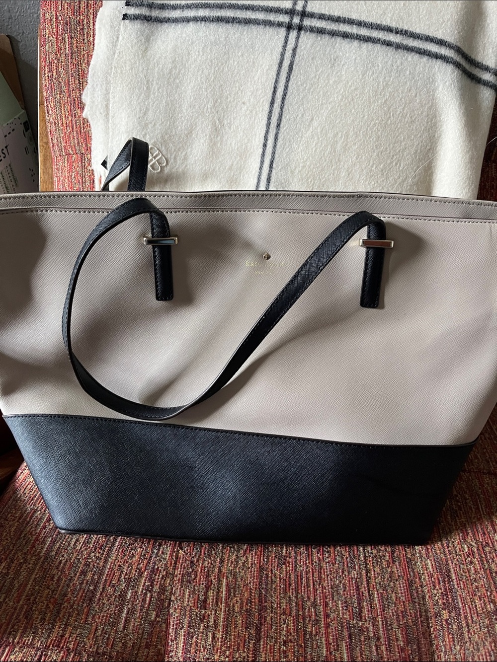 kate spade Two-Tone Black and Cream Tote